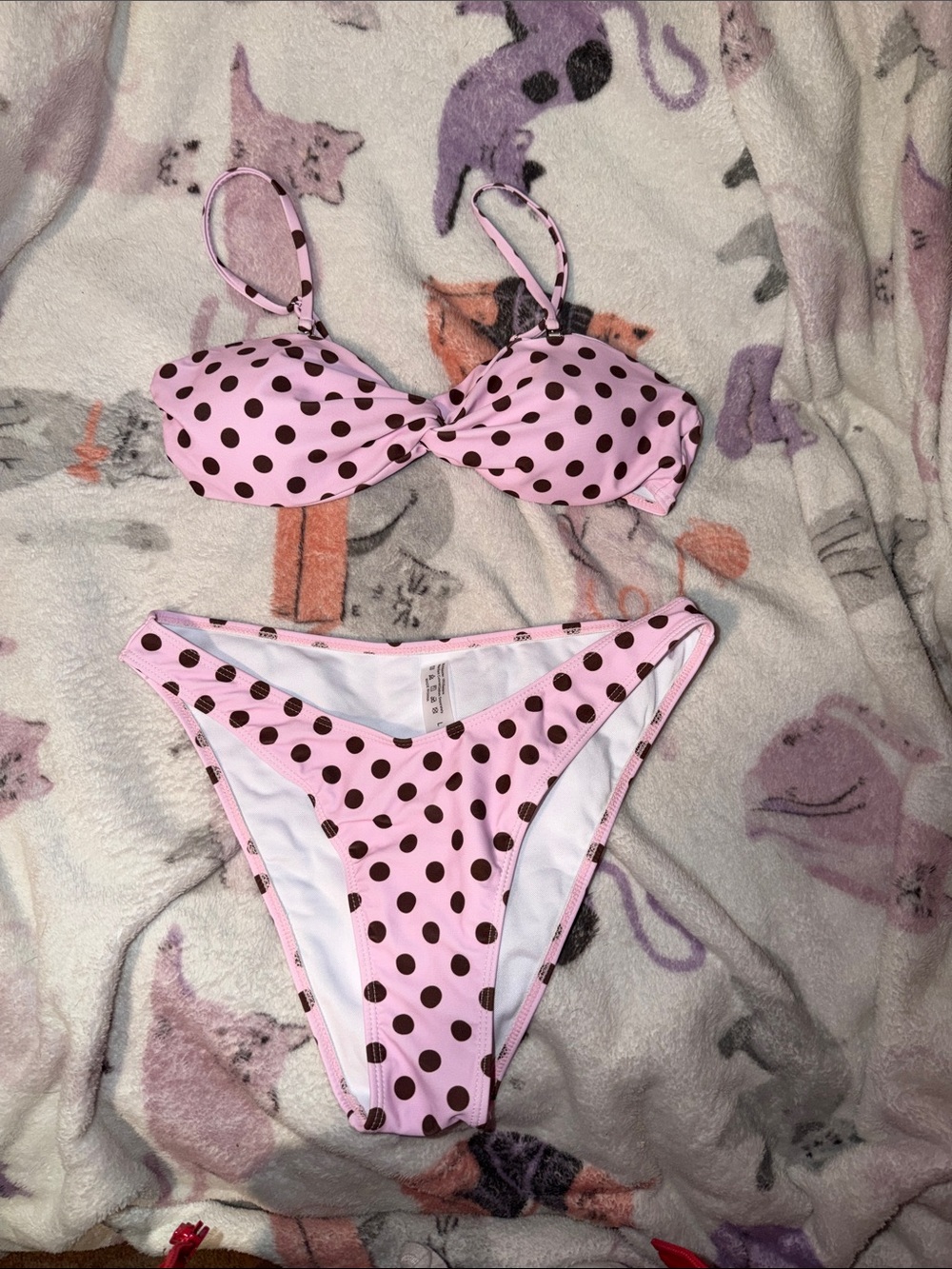 Pink Polka Dot Bikini Set